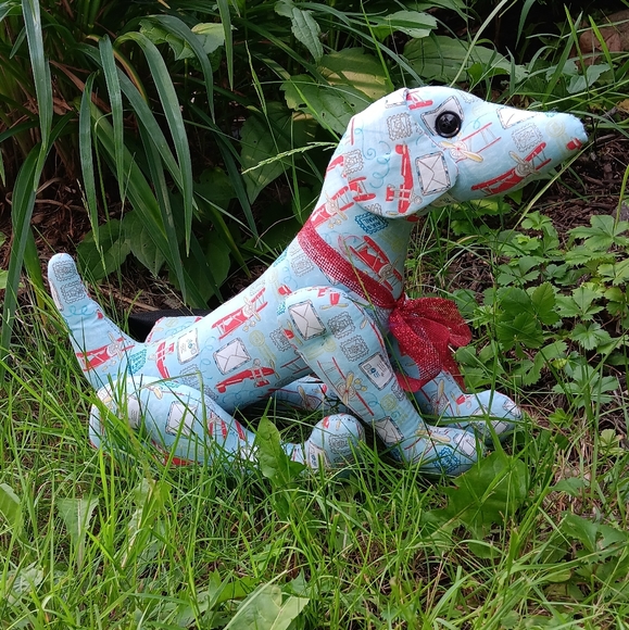 Handmade Plush Dog "Old Planes" - Picture 2 of 7